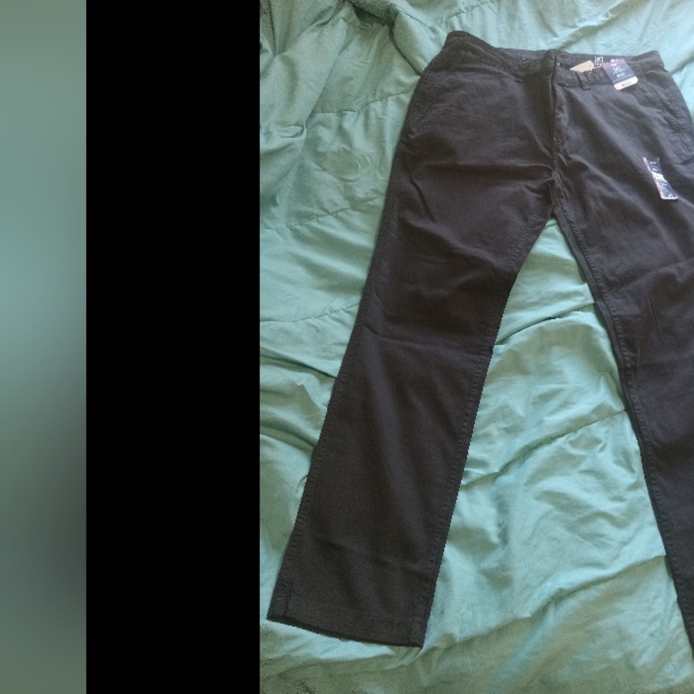 George 38×32 Black Chinos Classic Cotton Blend